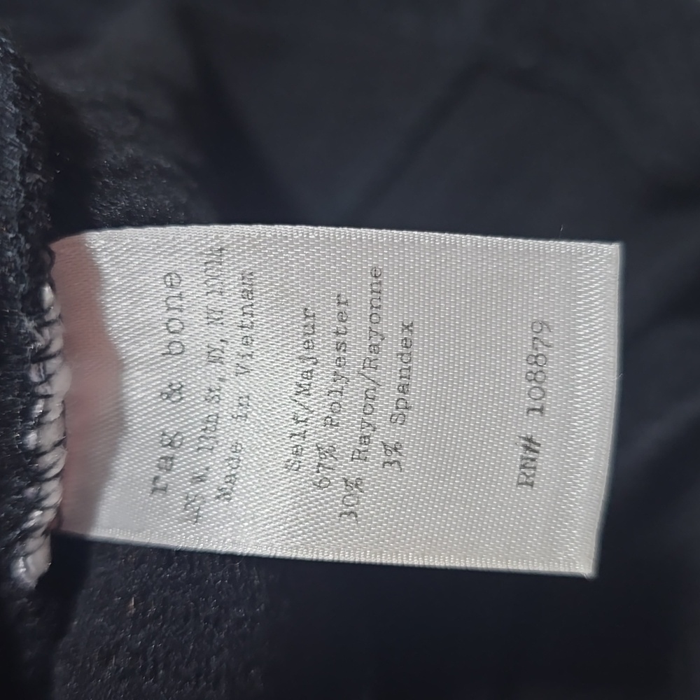Rag &‎ Bone Textured Stretchy Short Sleeve Shirt Zipper XS Black - Picture 7 of 7